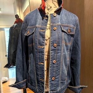 Parasuco jeans denim and flannel plaid liner denim Jean jacket